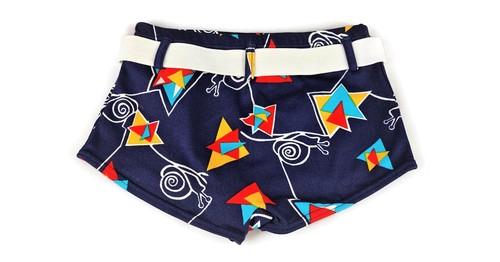 Vintage swim trunk boy with geometric snail pattern retro swimwear size 14 year - Picture 8 of 10