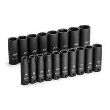 Capri Tools 1/2 in. Drive Deep Impact Socket Set, 10 to 27 mm, 18-Piece