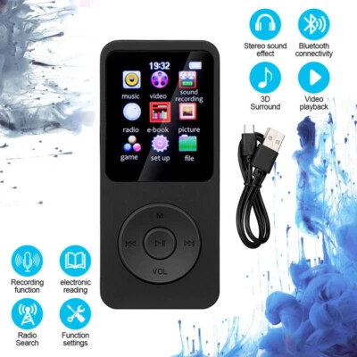 Bluetooth Sport Lossless Music MP4 MP3 Player FM Radio Recorder Support 128GB US