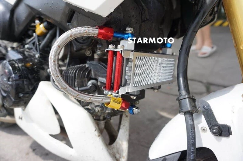 FOR HONDA GROM125 MSX125 SF 2013-2019 OIL COOLER ENGINE  MORIN COLOR RED - Image 3 of 4