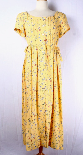 Vintage Yellow Floral Long Dress Prairie Farm Coun