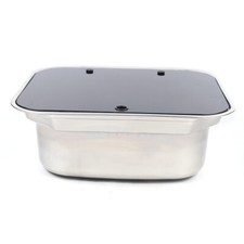 RV Caravan Camper Boat Stainless Steel Hand Wash Basin Kitchen Sink W/Lid