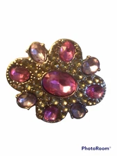 Lindsay-Phillips 2 sets switch Snap Edithe Pink Rose Medallion Rhinestone Joanie