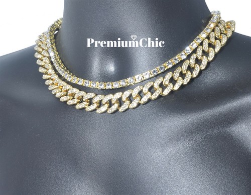 Miami Cuban Choker COMBO Mens Plated 