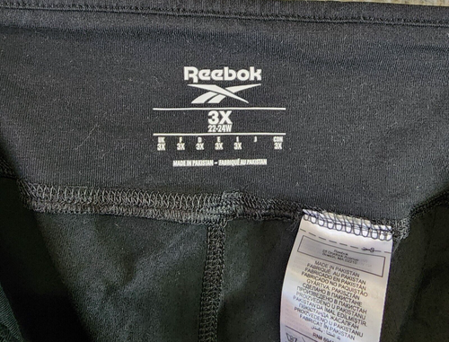 Reebok Plus Size Identity Logo Bike Shorts Women 3X Black Elastic Waist Pulls On - Picture 9 of 16