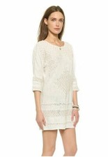  Free People Women's Desert Song Ivory Cotton Embroidered Open Back Dress Sz S