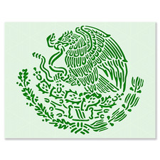 Mexican Flag Symbol Stencil - Emblem Mexico Latino Estados Unidos
