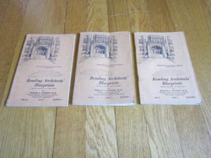 Vtg Reading Architect Blueprints,Drawings, Indications Lot of 3 books 1940s