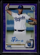 2020 Bowman Chrome Erick Pena PURPLE REFRACTOR AUTO #207/250 signed Royals 1st