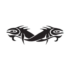 Tribal Fish Art - Vinyl Decal Sticker - Multiple Colors & Sizes - ebn3724