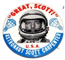 1962 mint MERCURY ATLAS 7 SCOTT CARPENTER pin...