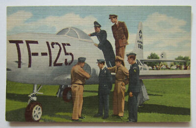 San Antonio Air Force Base Jet Fighter Students Texas Postcard 1955 