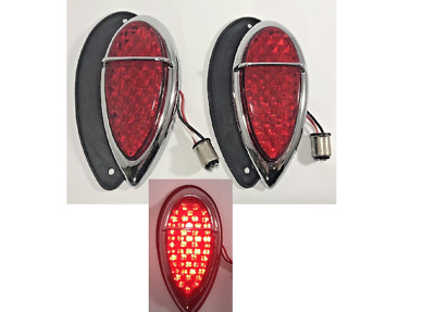 LIBERTYロンドン　トランプ Pair (2) Tear Drop LED Tail Lights & Gaskets for 1938 1939