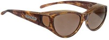 Jonathan Paul Ikara Medium Polarized Fitover Sunglasses in Tiger Eye/Amber Brown