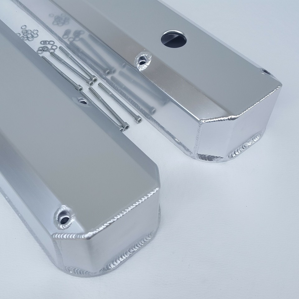 Fits Small Block Mopar Fabricated Satin Aluminum Valve Covers Dodge 318