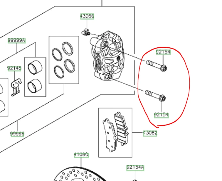 Kawasaki ZX10RR Titanium drilled front brake caliper kit Ti 17 on race spec - Image 2 of 4