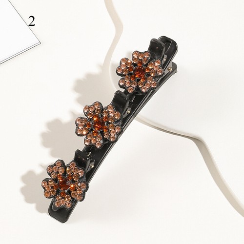 Sparkling Crystal Stone Braided Hair Clips, Double Bangs Hair Clips Braided ∆ - Picture 16 of 71