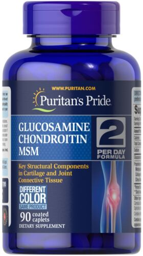 Puritans Pride 2 Per Day Glucosamine, Chondroitin & MSM x 90/180/360 UK SELLER - 第 1/18 張圖片