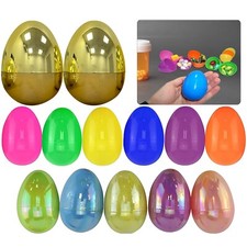 Plastic Jumbo Golden Egg 10cm & Colorful Eggs, Party Bag Fillers Easter Egg Hunt
