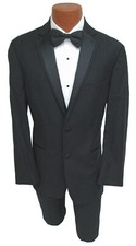 Boys 3 Black Perry Ellis Madison Tuxedo with Pants Formal Wedding Ring Bearer