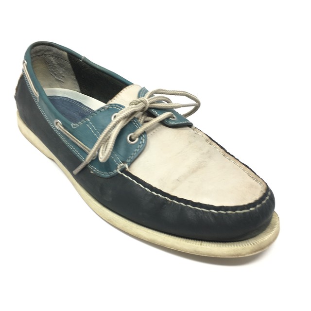 Men's Johnston & Murphy Boat Shoes Sneakers Size 11.5 M Blue White