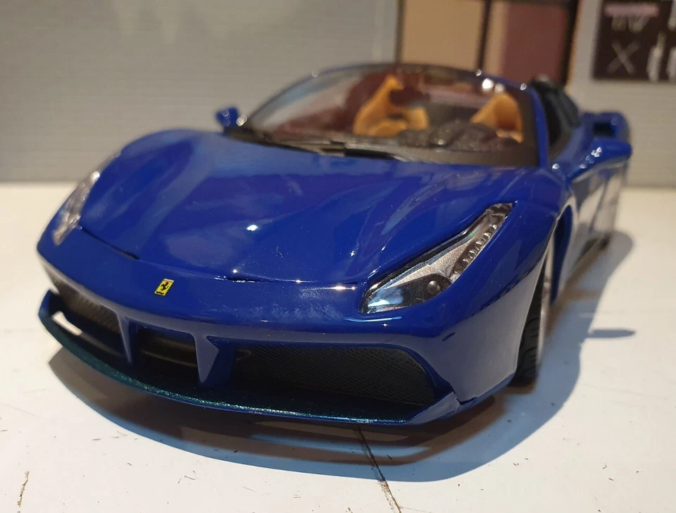 Ferrari 488 Pista Spider Blue 2020 1:24 Scale Model Car Ltd Ed 1950 166 Tribute - Image 2 of 4