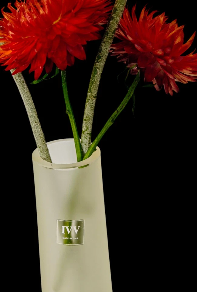 IVV Vase mundgeblasene Stangenvase MADE IN ITALY Glas Vase inkl. 3 Kunstblumen - Bild 3 von 4