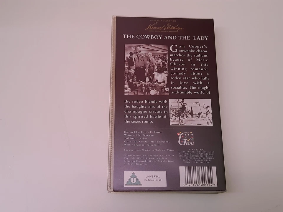 The Cowboy And The Lady 1938 VHS UK PAL Video Gary Cooper Merle Oberon - Bild 2 von 4