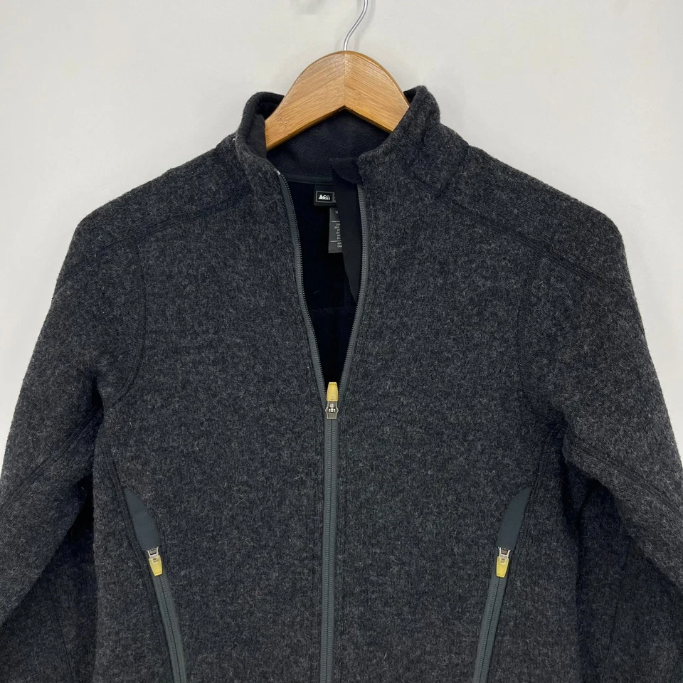 Chaqueta de mezcla de lana REI para mujer talla S gris cremallera completa bolsillos prendas exteriores Foto 2 de 4