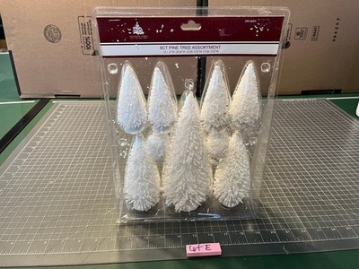 ENCHANTED FOREST Lemax Christmas Village 9 PACK WHITE PINE TREES ASSORTMENT NEW