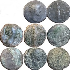 Roman Empire Lot Of 4 Large Coins Antoninus P Faustina I M. Aurelius J Mamaea