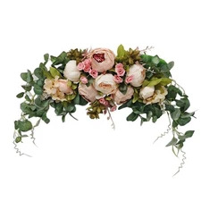 Wedding Arch Flowers 30 Inch Rustic Artificial Floral Swag for Lintel Green