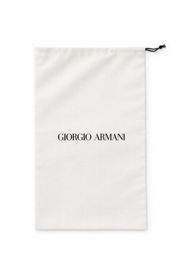 Giorgio Armani Dust Bag 9x14.5 White Cotton Drawstring Storage Pouch New Italy 
