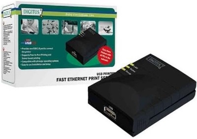 Digitus DN-13003-W Network Print Server 1-Port USB 2.0 Black