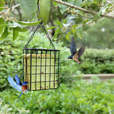 2Pcs Outdoor Suet Cage Bird Feeder, Wild Bird Feeder, Single Suet Cake Capaci...
