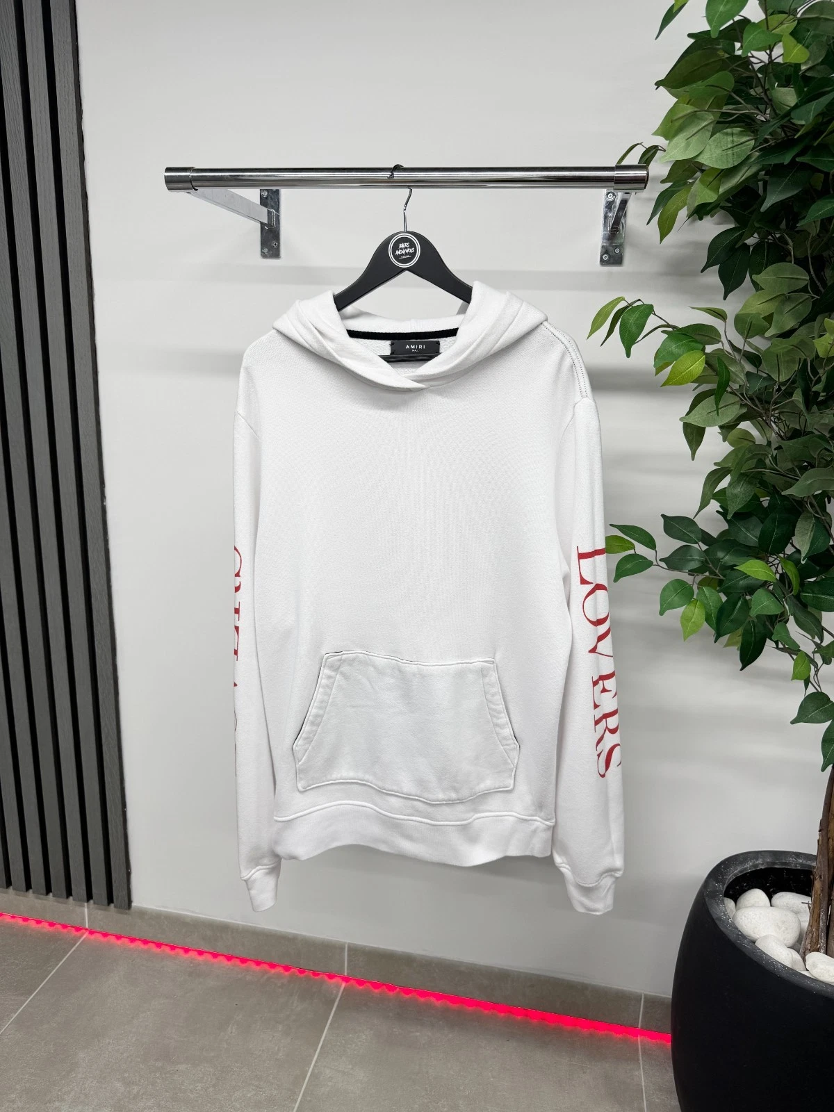 Felpa con cappuccio pullover ricamato Amiri Lovers colore bianco prezzo consigliato £550