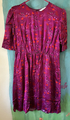Capsule & OTHER STORIES Purplish Hot Pink DRESS Red Heart Cat Eyes & Whiskers 10