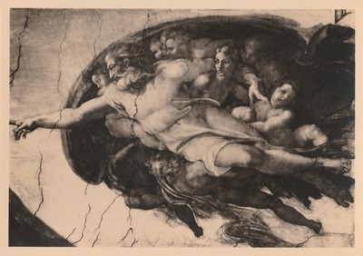 Michelangelo Buonarroti - God the Father Real Photo Postcard Unused