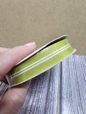 Stampin' UP KIWI KISS GROSGRAIN RIBBON STRIPED 5/8 INCH 15 YARDS APPROX