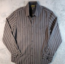Banana Republic Men  s Slim Fit Dress Shirt Size Medium Charcoal Gray Pin Stripe