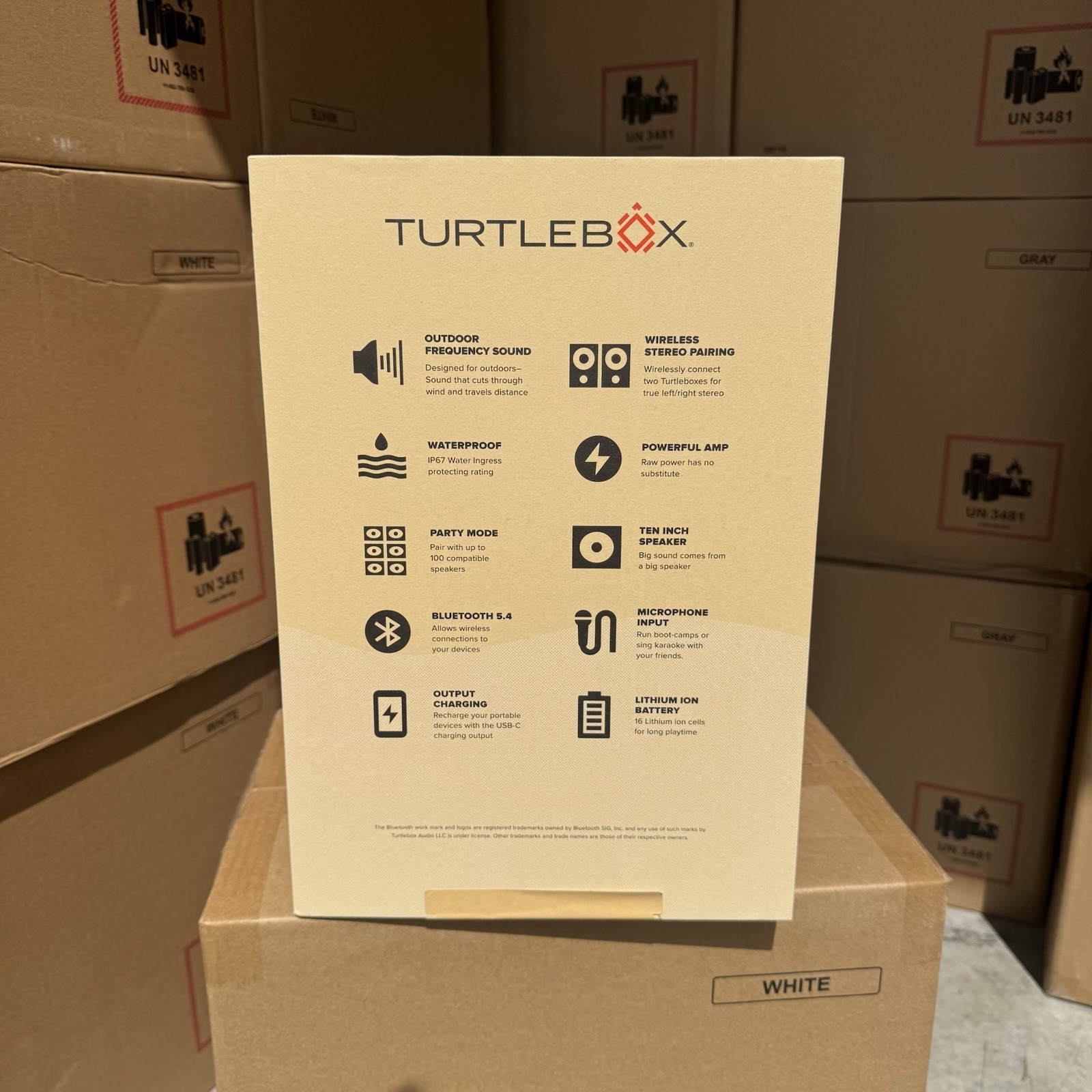 Turtlebox Grande Exploded View TurtleBox Grande Loud! Outdoor Portable Bluetooth 5.4 Waterproof White ...