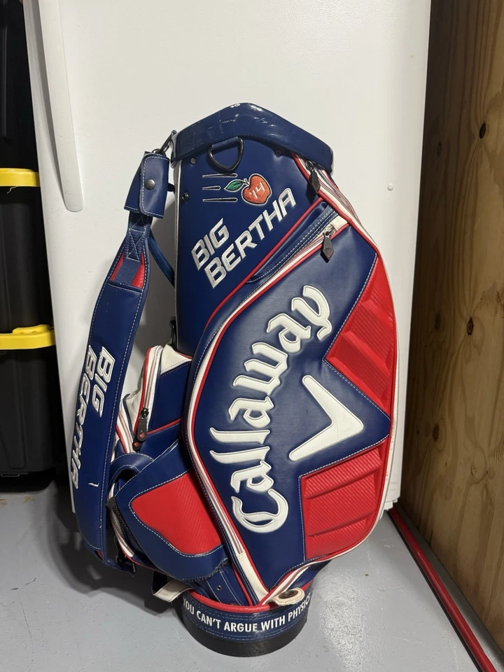 Bolsa de golf Callaway Big Bertha Staff azul/rojo/blanco 6 vías divisoria correa única Foto 2 de 4