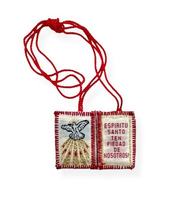 Holy Spirit Dove Red Scapular Escapulario Rojo Espirito Santo Catholic Gift New