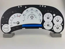 US Speedo White Silverado/Sierra Gauge Face for Clusters 03-06-MANUAL (Esc Font)