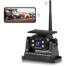Wireless Backup Camera Solar Magnetic WiFi, HD 1080P Rechargeable Rear View C...