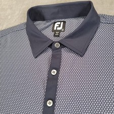 FootJoy Mens XL Navy Blue Geometric Print Short Sleeve Golf Polo Shirt