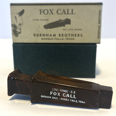 Vintage Burnham  Brothers C-3 Long Range De Luxe Model Fox Call With Box VGC