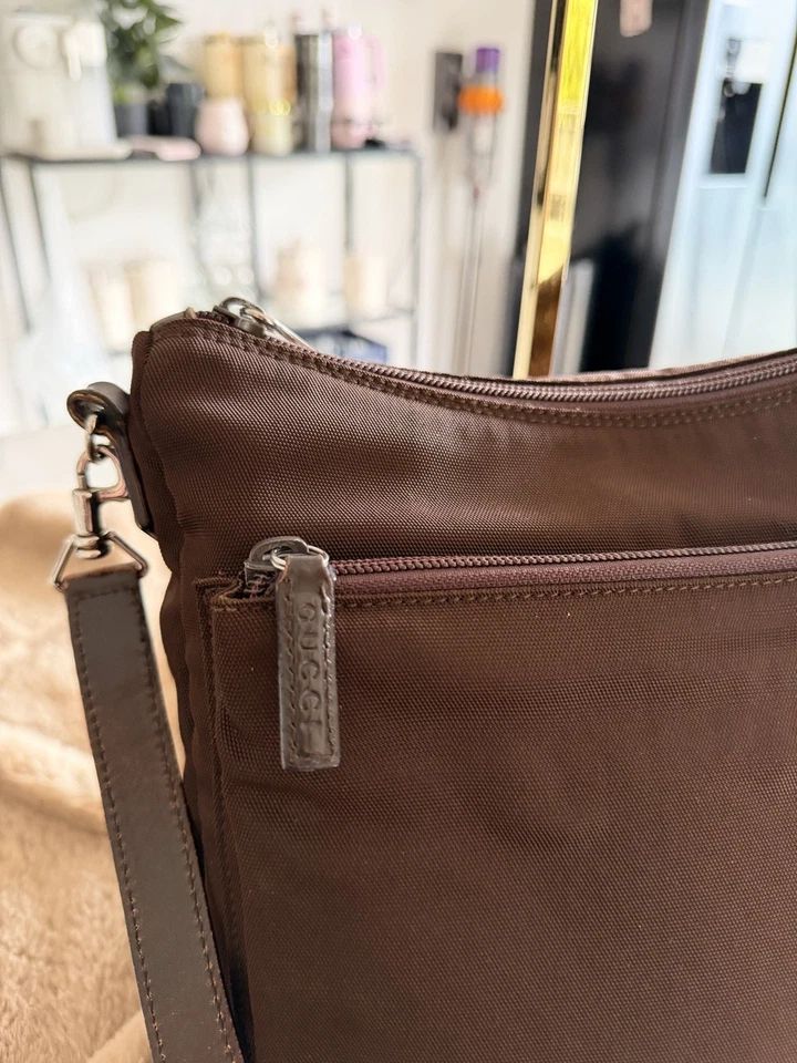 Gucci Diamante Damen Umhängetasche Braun Nylon/Leder Silber RV Mittel - Bild 2 von 4