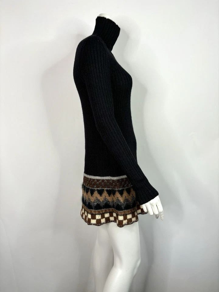 Vtg Jean Paul Gaultier Black Mini Knit Sweater Dress S 40 - Image 2 of 4