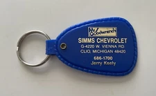 Vintage MR GOODWRENCH Simms Chevrolet KEYRING FOB Clio MI Flint  Value Leaders